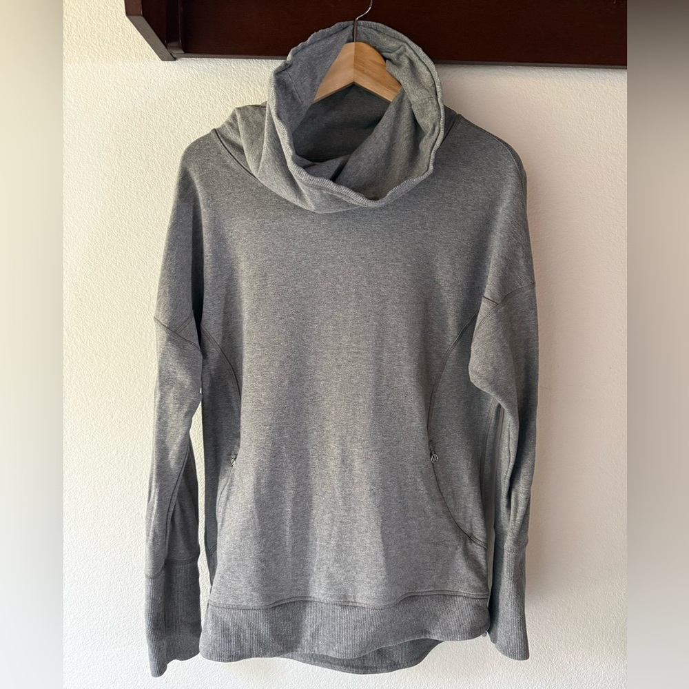 Lululemon Athletica Rest Day Cowl Neck Pullover Sweatshirt, Vintage Grey,Size 10 - Picture 6 of 13
